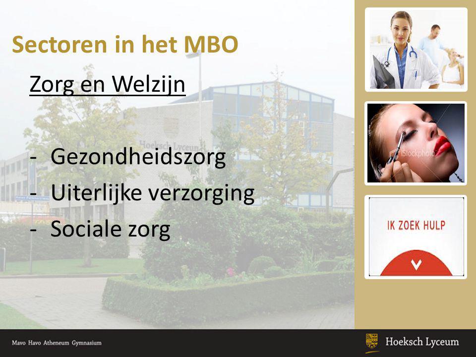Sectoren in het MBO Zorg en Welzijn Gezondheidszorg