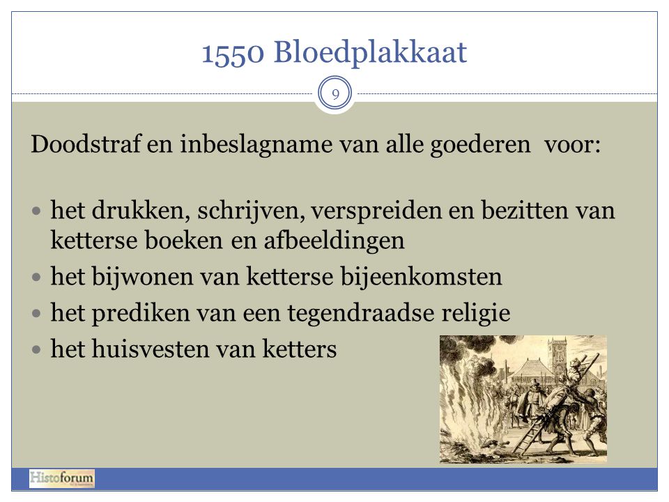 1550 Bloedplakkaat Doodstraf en inbeslagname van alle goederen voor:
