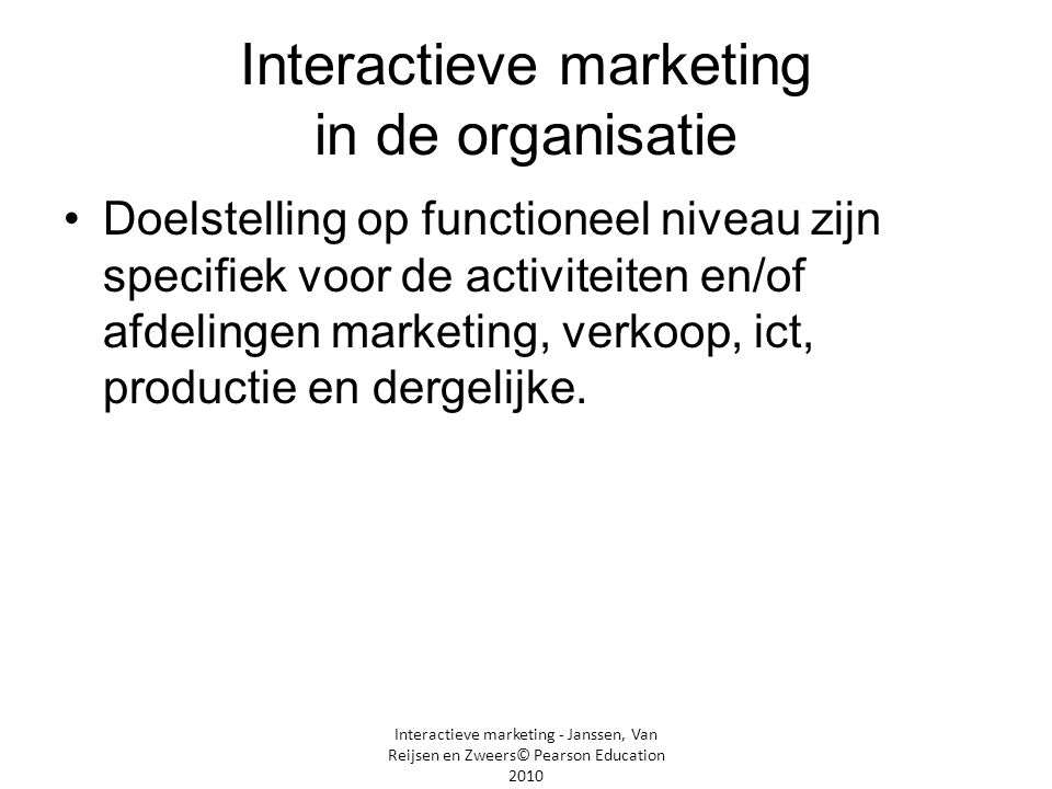 Interactieve marketing in de organisatie