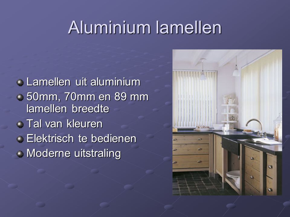 Aluminium lamellen Lamellen uit aluminium