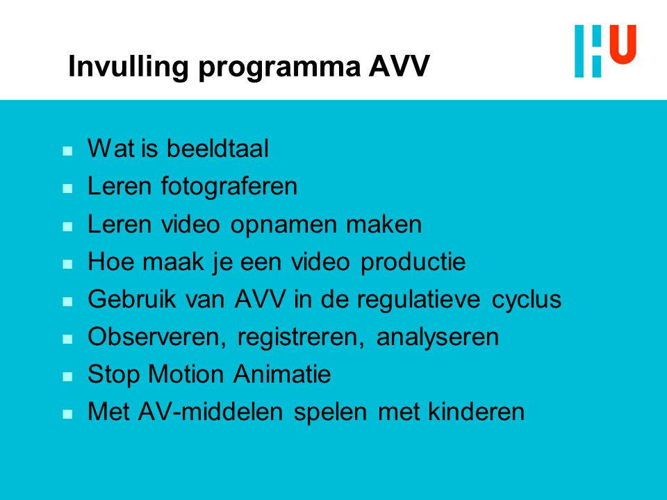Invulling programma AVV