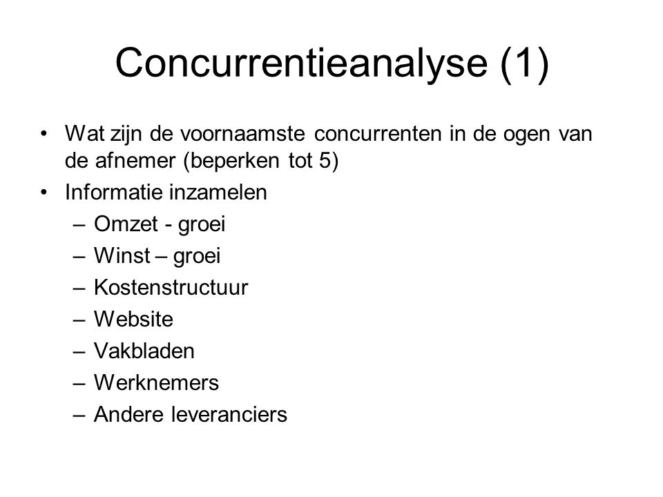 Concurrentieanalyse (1)