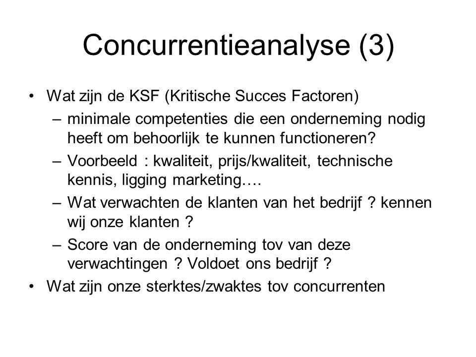 Concurrentieanalyse (3)