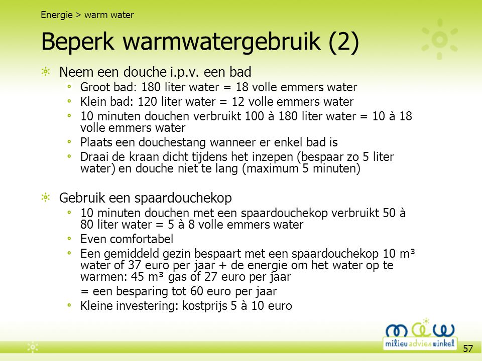 Beperk warmwatergebruik (2)