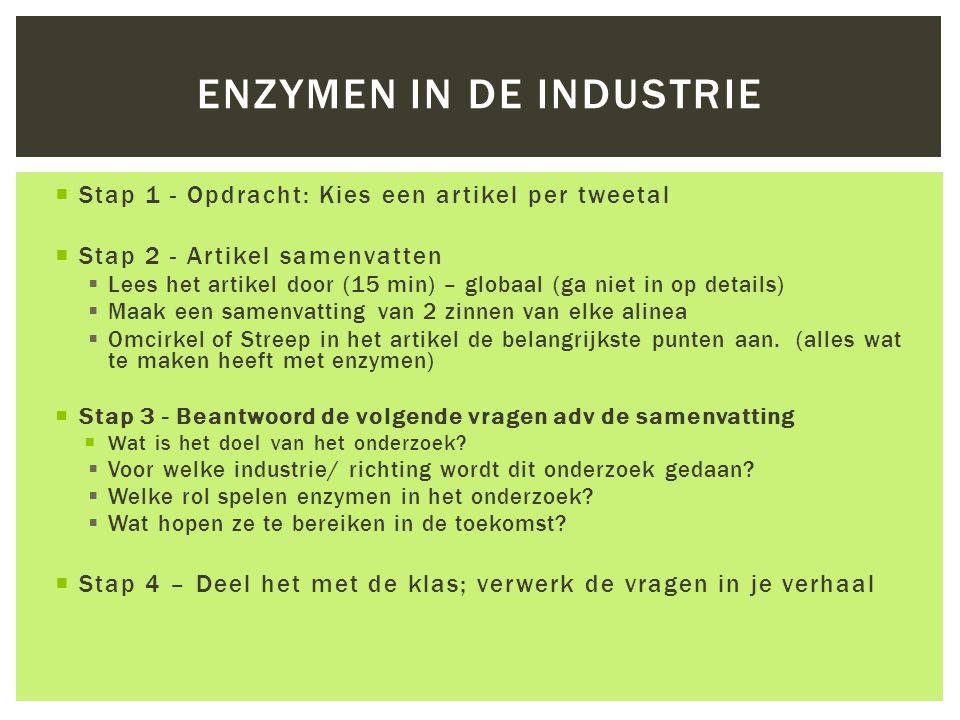 Enzymen in de industrie