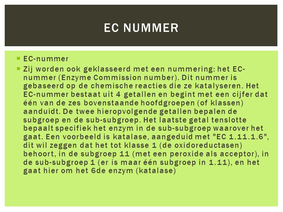 EC nummer EC-nummer.