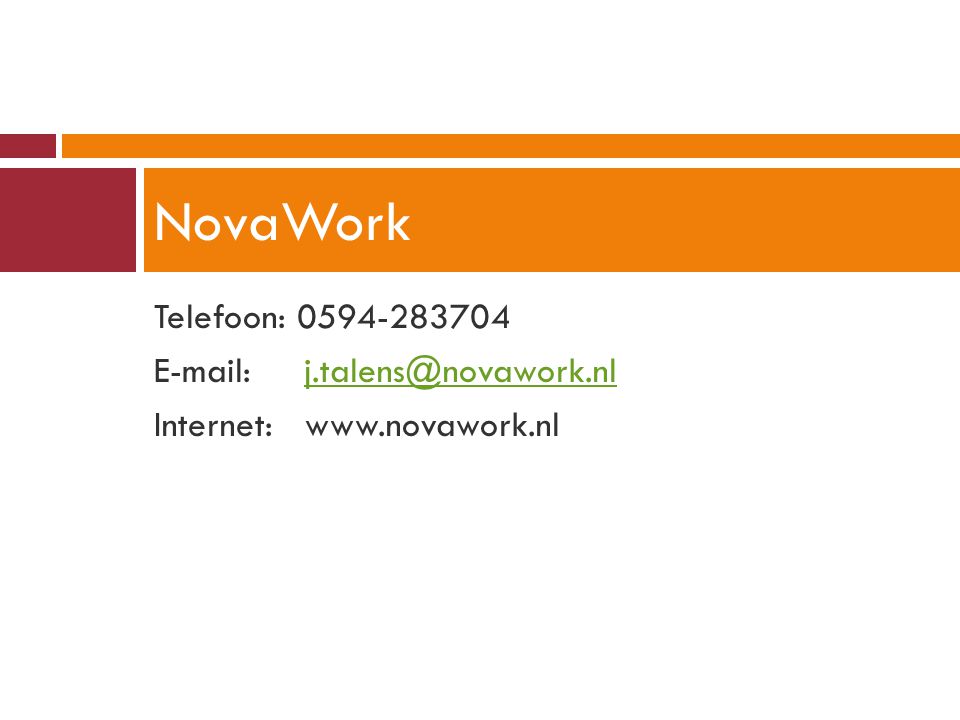 NovaWork Telefoon: