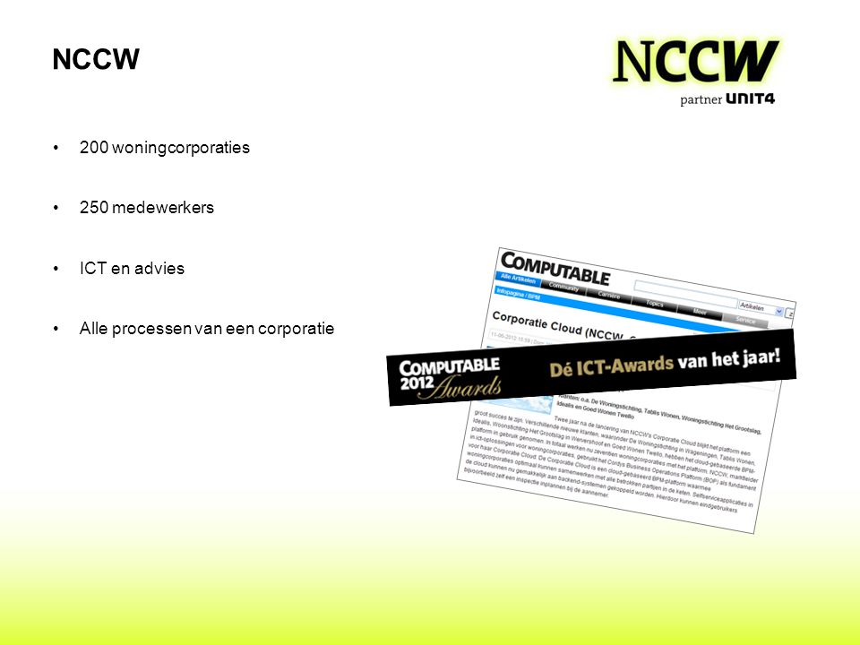 NCCW 200 woningcorporaties 250 medewerkers ICT en advies