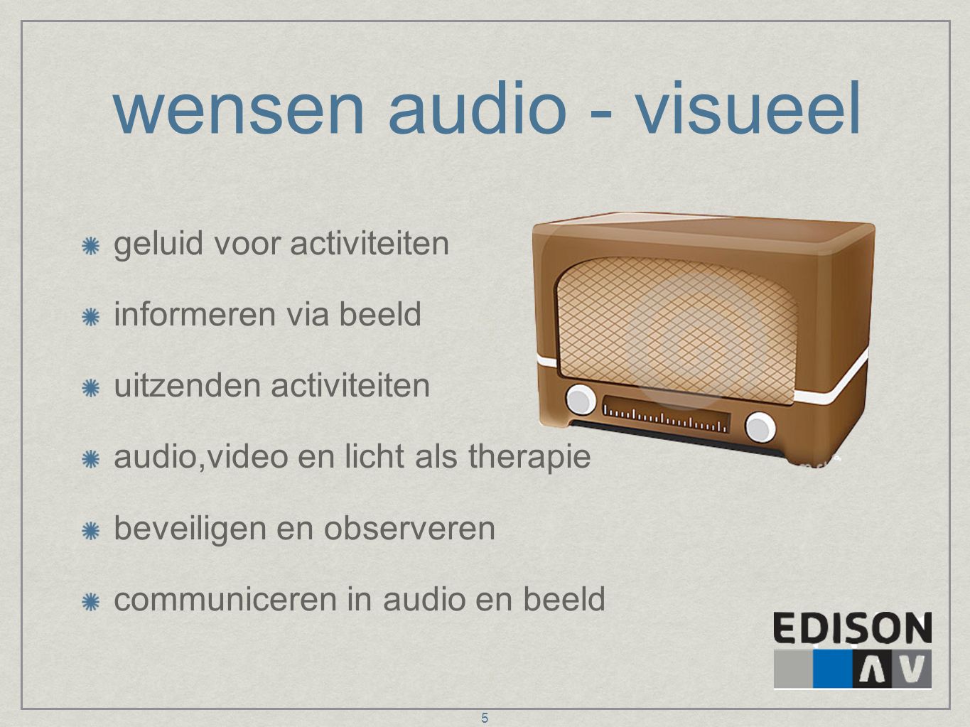 wensen audio - visueel geluid voor activiteiten informeren via beeld