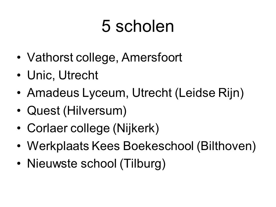 5 scholen Vathorst college, Amersfoort Unic, Utrecht