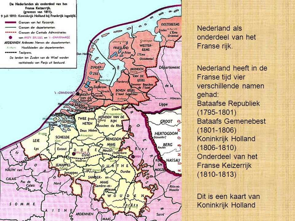Nederland als onderdeel van het Franse rijk.