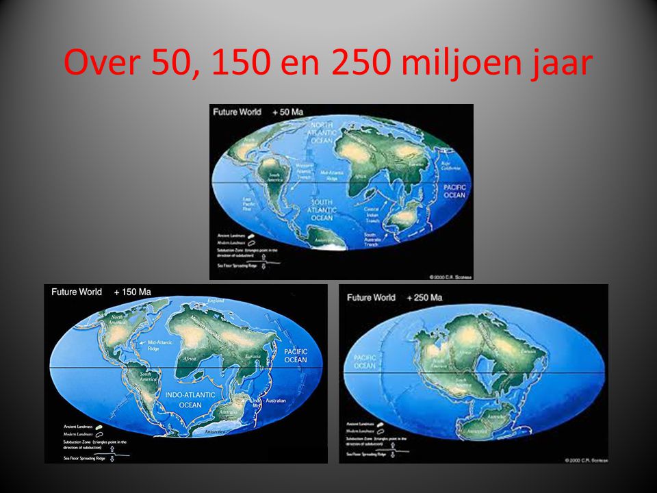 Over 50, 150 en 250 miljoen jaar