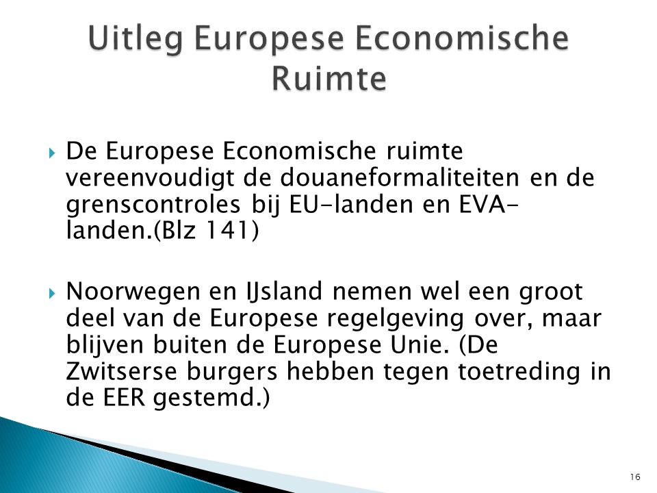 Uitleg Europese Economische Ruimte