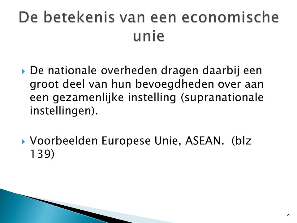 De betekenis van een economische unie