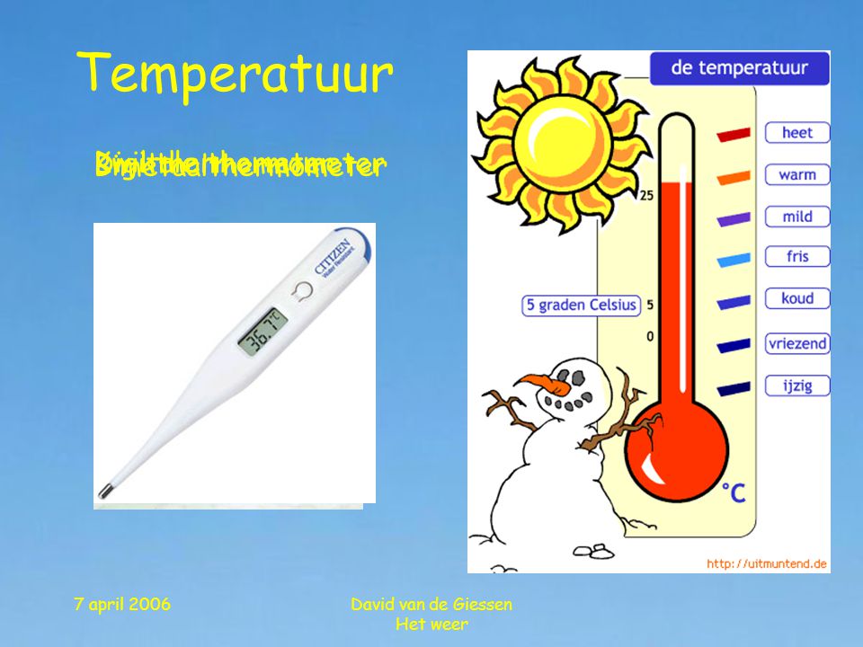 Temperatuur Digitale thermometer Bimetaalthermometer Kwikthermometer