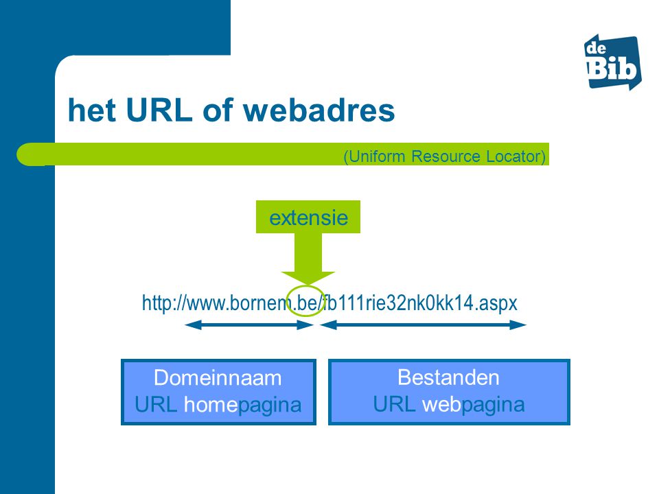 het URL of webadres extensie
