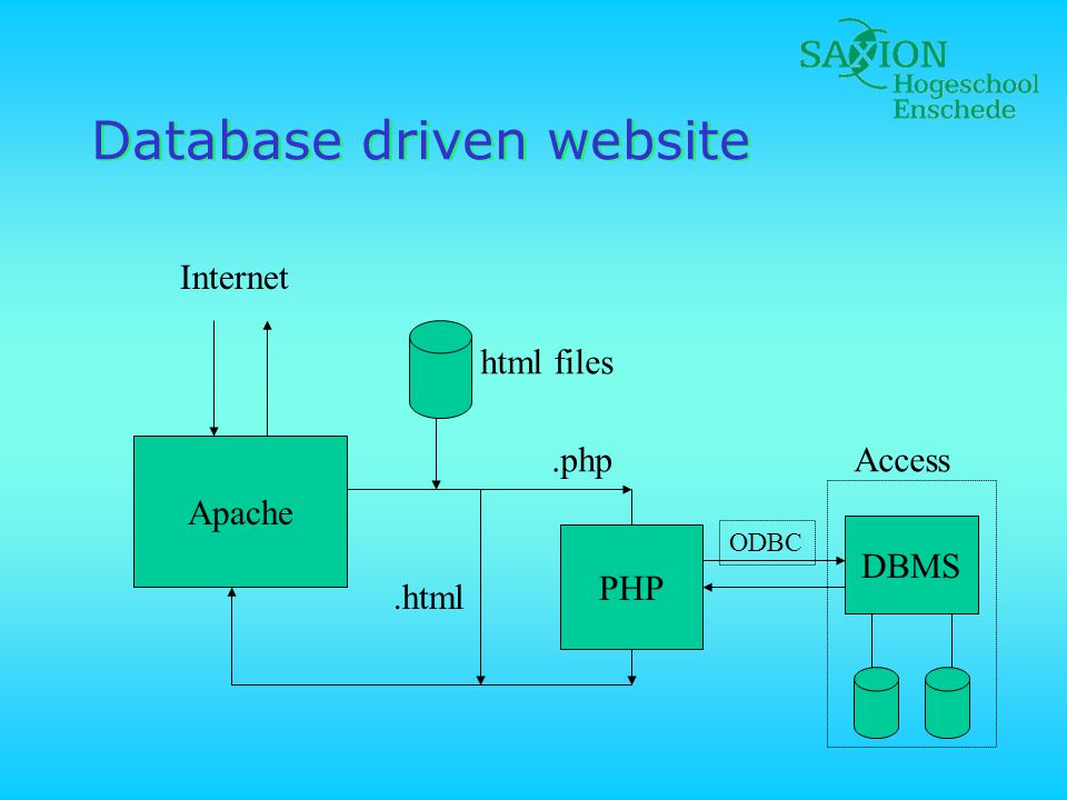 Database driven website