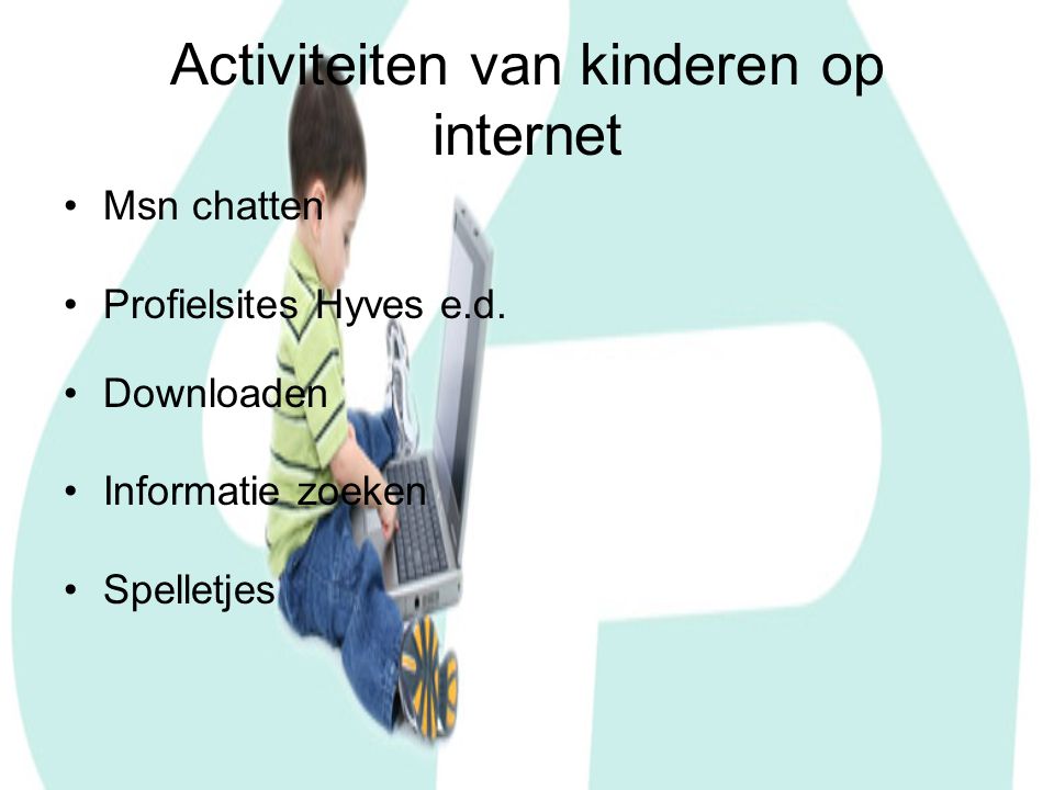 Activiteiten van kinderen op internet