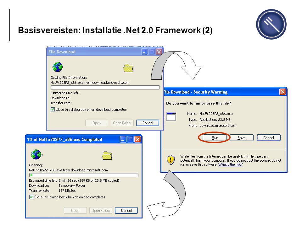 Basisvereisten: Installatie .Net 2.0 Framework (2)