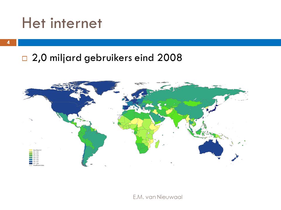 Het internet 2,0 miljard gebruikers eind 2008 E.M. van Nieuwaal