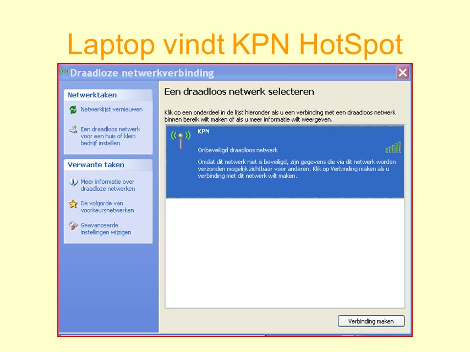 Laptop vindt KPN HotSpot