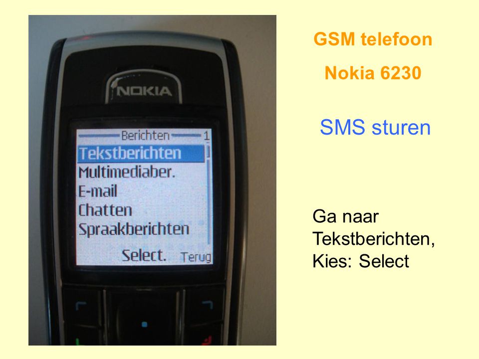 SMS sturen GSM telefoon Nokia 6230 Ga naar Tekstberichten,