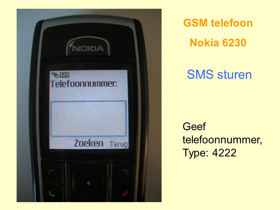 GSM telefoon Nokia 6230 SMS sturen Geef telefoonnummer, Type: 4222