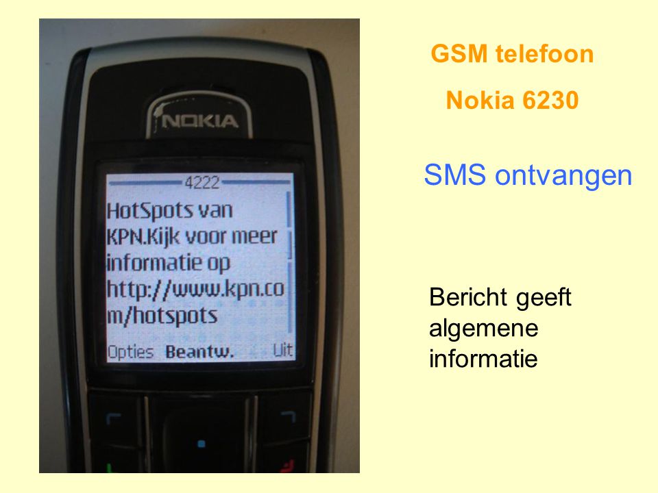 SMS ontvangen GSM telefoon Nokia 6230