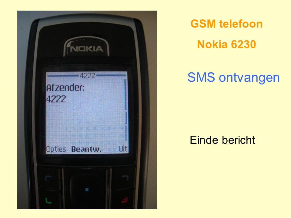 GSM telefoon Nokia 6230 SMS ontvangen Einde bericht