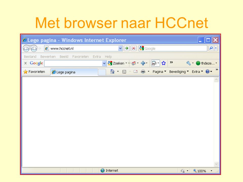 Met browser naar HCCnet