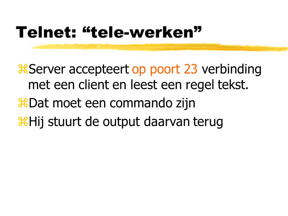 Telnet: tele-werken