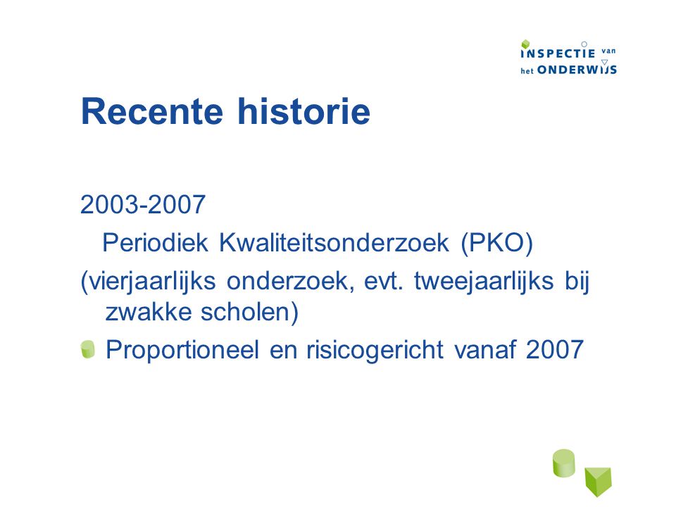 Recente historie Periodiek Kwaliteitsonderzoek (PKO)