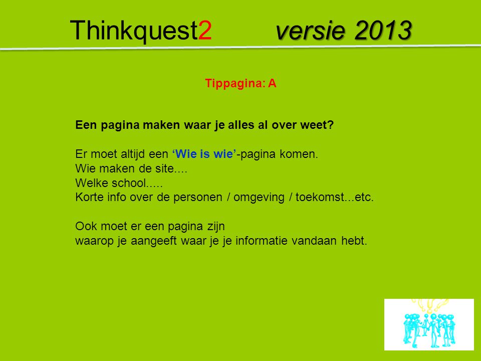 Thinkquest2 versie 2013 Tippagina: A