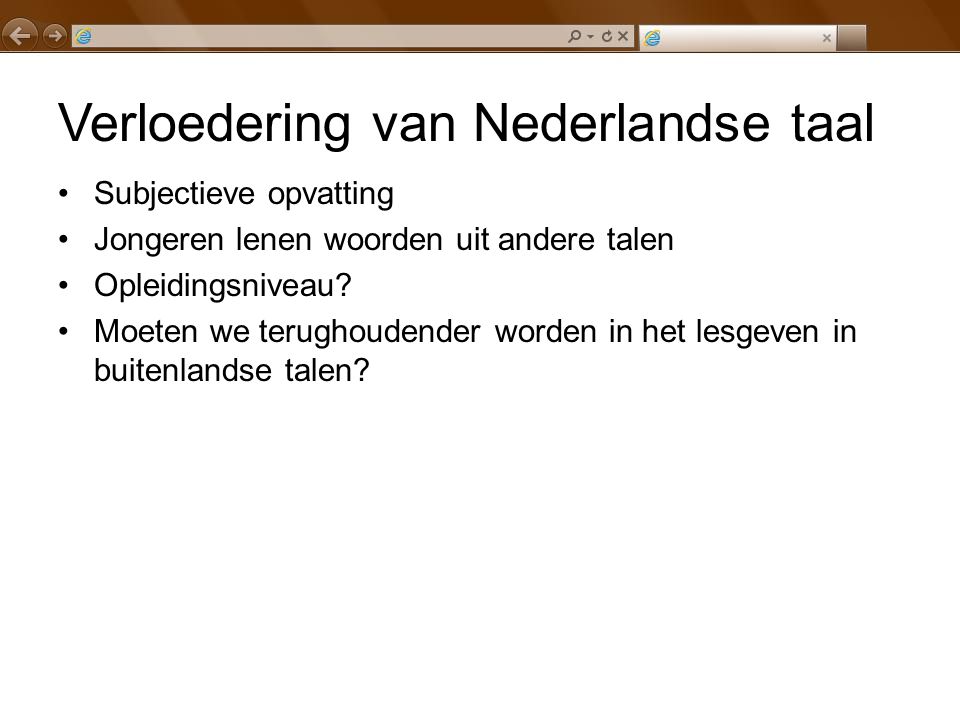 Verloedering van Nederlandse taal