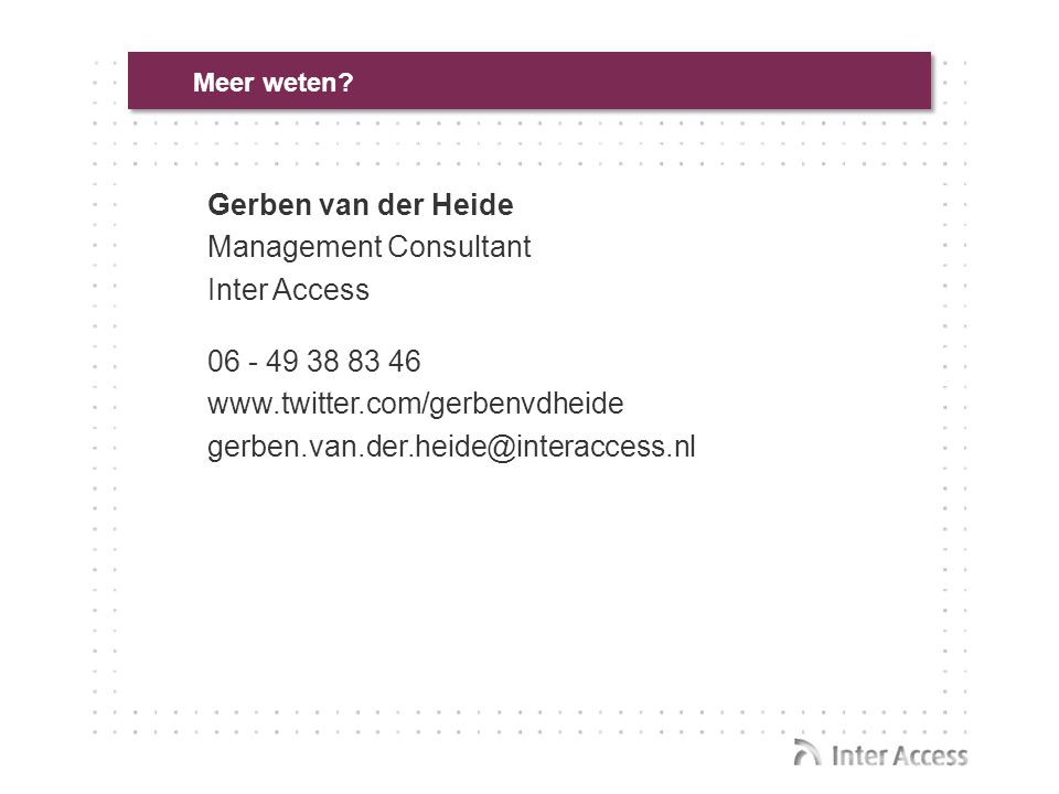 Management Consultant Inter Access