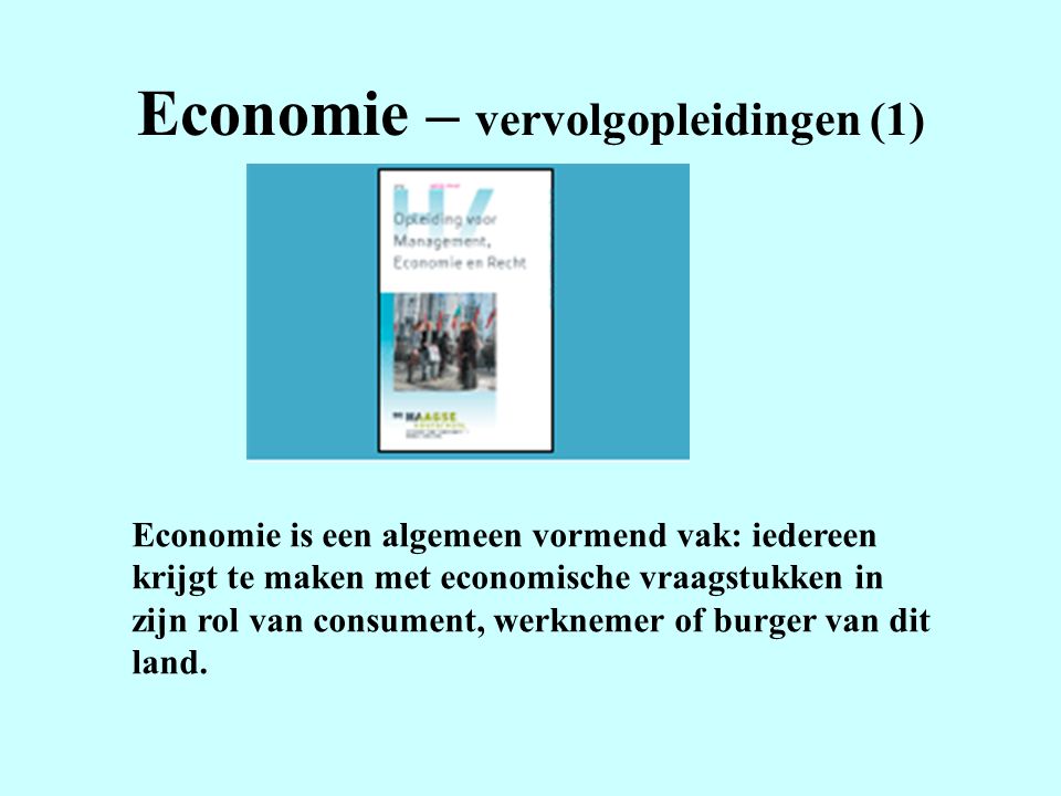Economie – vervolgopleidingen (1)