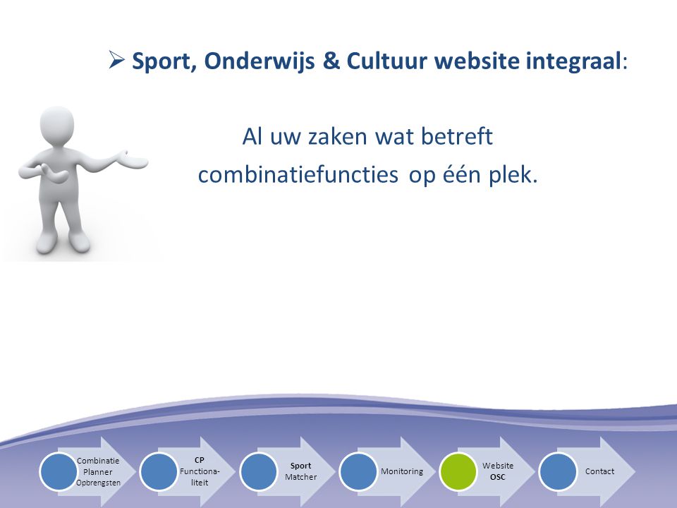 Sport, Onderwijs & Cultuur website integraal: Al uw zaken wat betreft