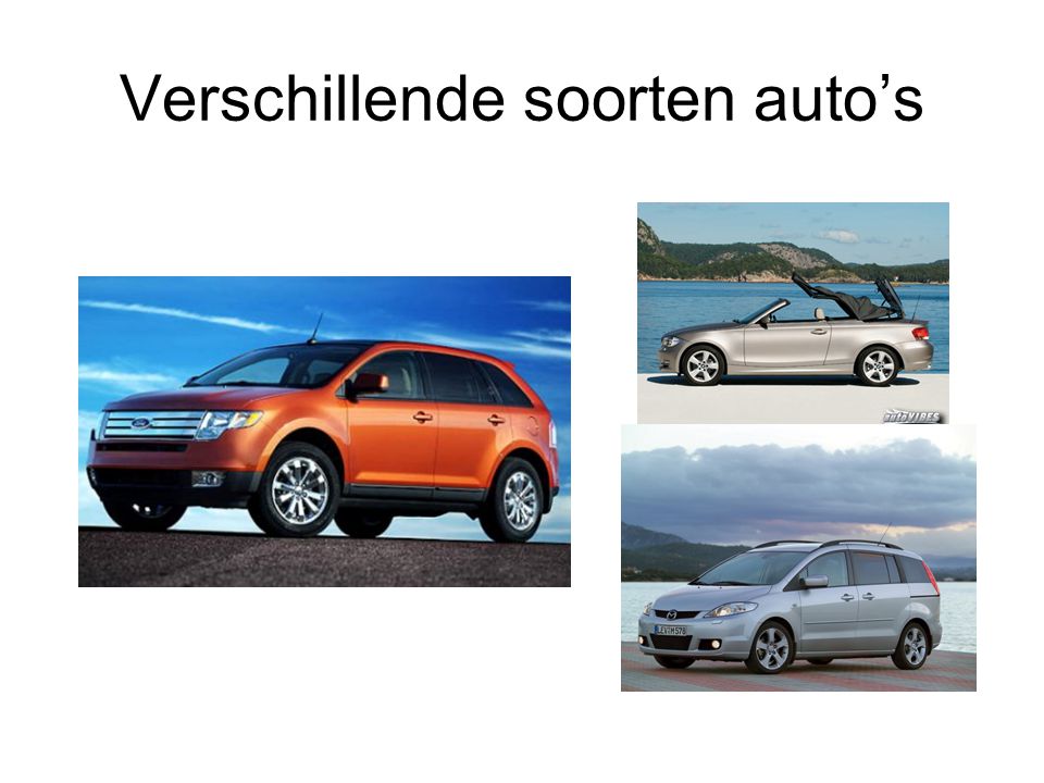 Verschillende soorten auto’s