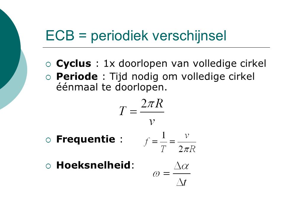 ECB = periodiek verschijnsel