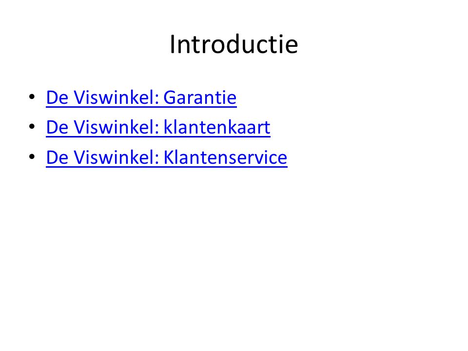 Introductie De Viswinkel: Garantie De Viswinkel: klantenkaart
