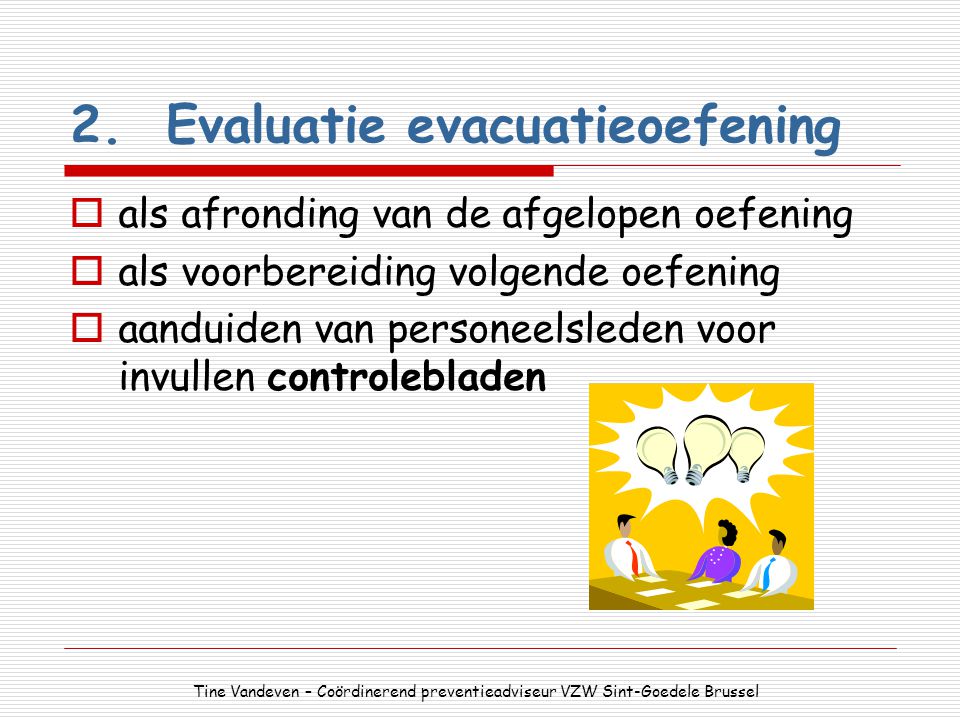2. Evaluatie evacuatieoefening