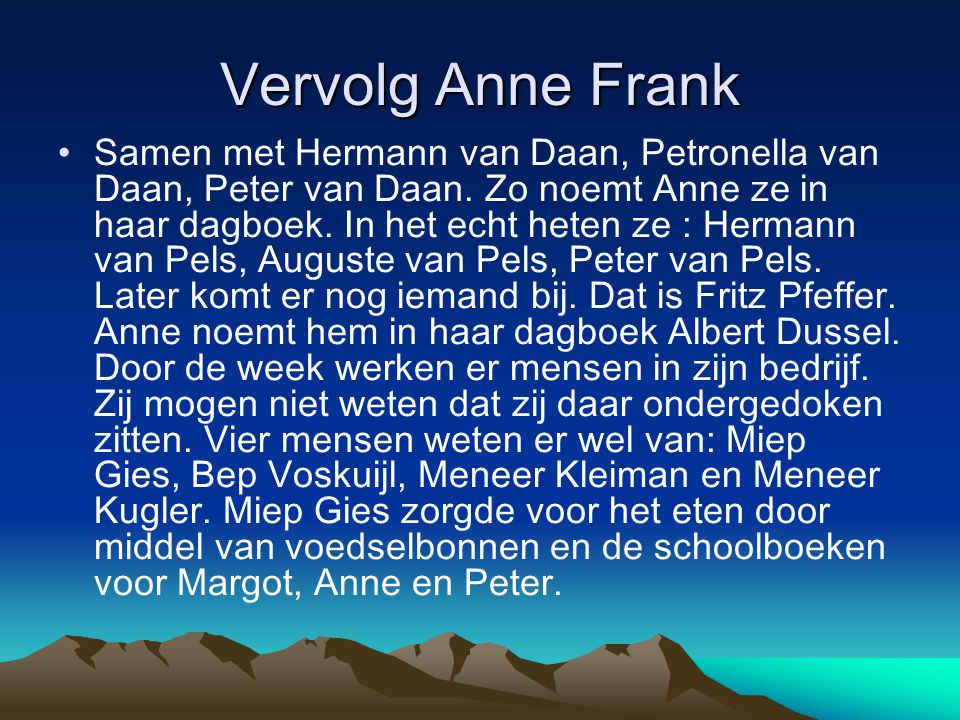 Vervolg Anne Frank