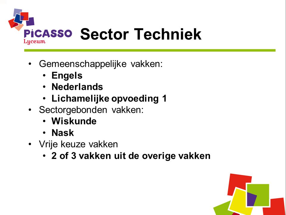 Sector Techniek Gemeenschappelijke vakken: Engels Nederlands