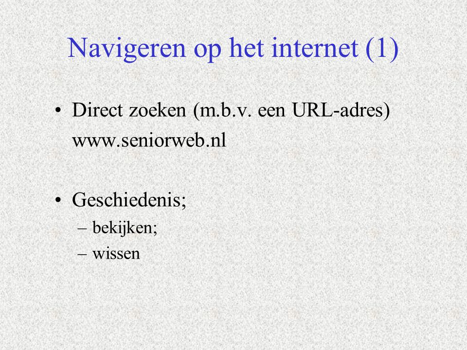 Navigeren op het internet (1)