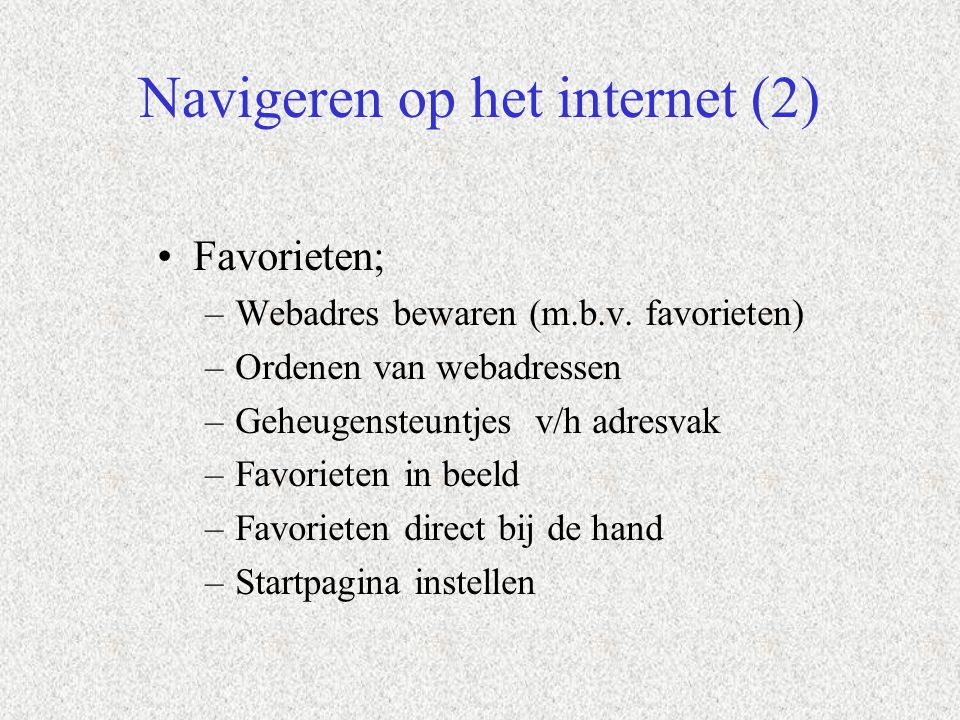 Navigeren op het internet (2)