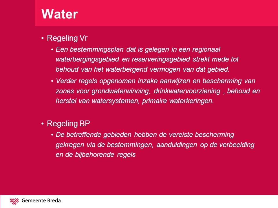 Water Regeling Vr Regeling BP