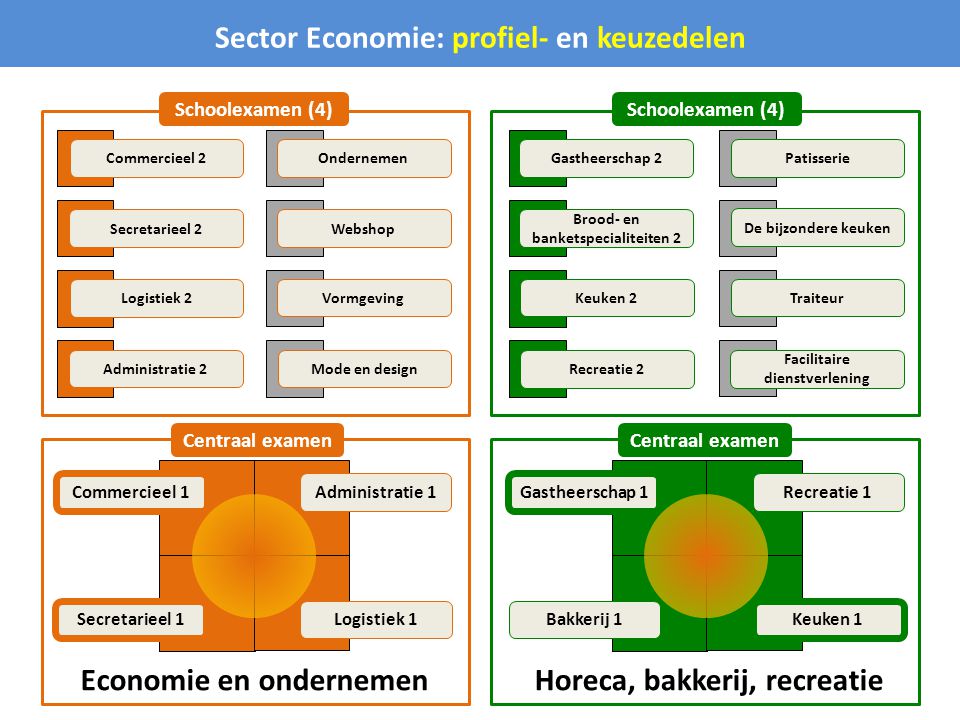 Sector Economie: profiel- en keuzedelen