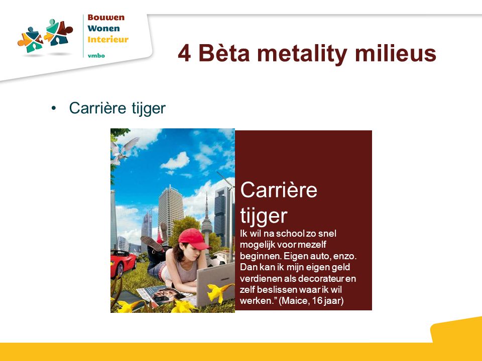4 Bèta metality milieus Carrière tijger Carrière tijger