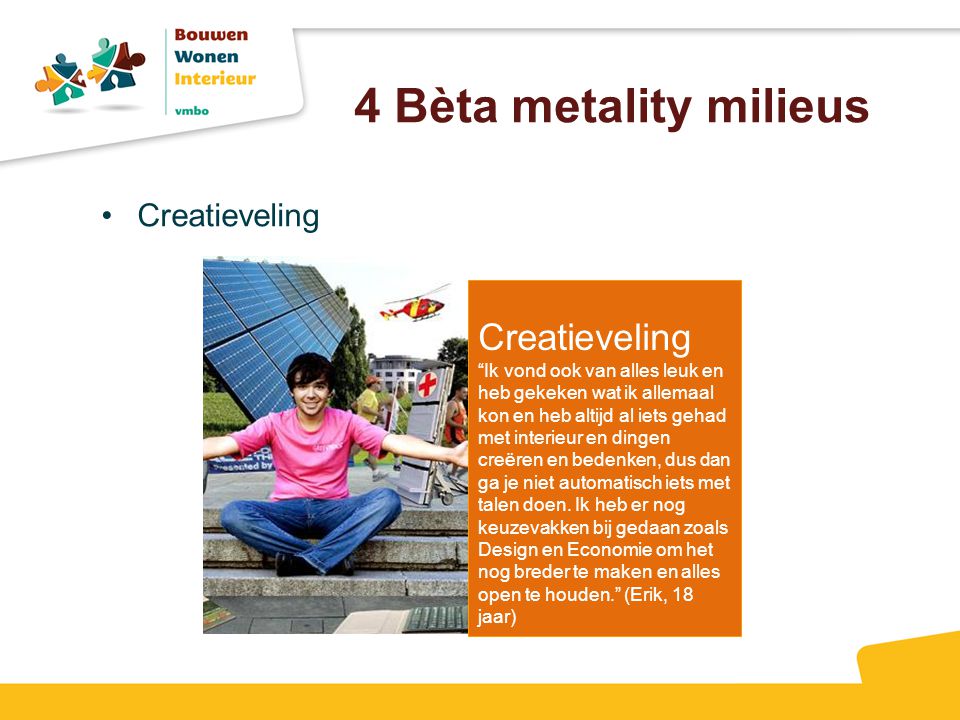 4 Bèta metality milieus Creatieveling Creatieveling