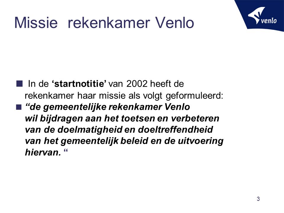 Missie rekenkamer Venlo